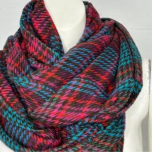 Modena Plaid Blue and Red Infinity Scarf Circle Loop Fashion Cozy Cabin NEW